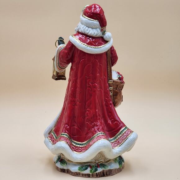 Fitz & Floyd Crimson Holiday Santa Studio 13" Figurine W/ Lantern Original Box - Picture 6 of 16